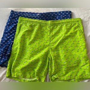 2 Pair Southern Pines Golf Whale Print Swim Trunk Board Shorts Men’s S…